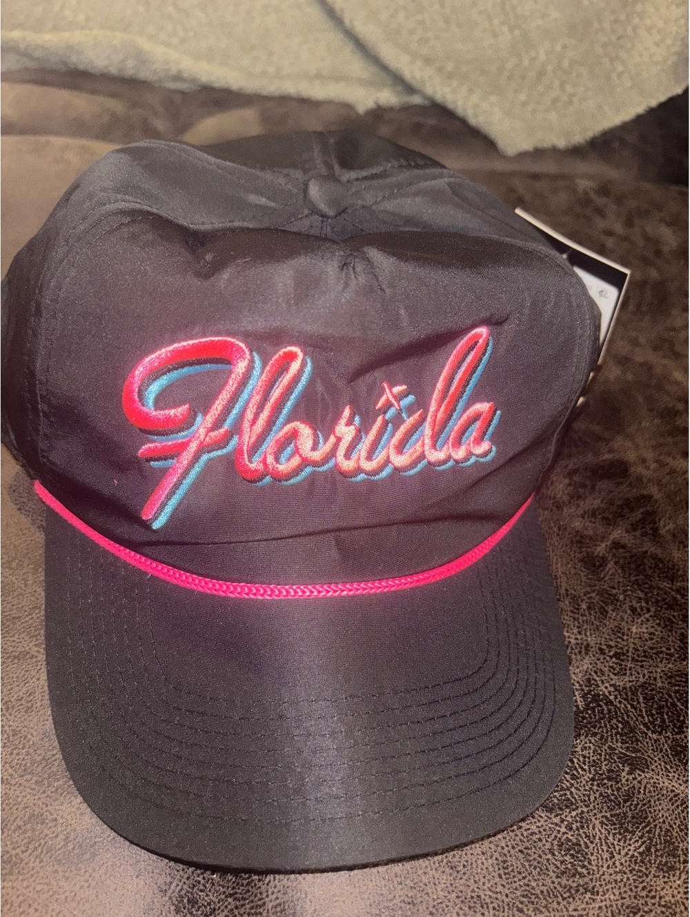 Bad Birdie Florida Rope Hat Black Pink Snapback Golf Cap OS NWT Unisex